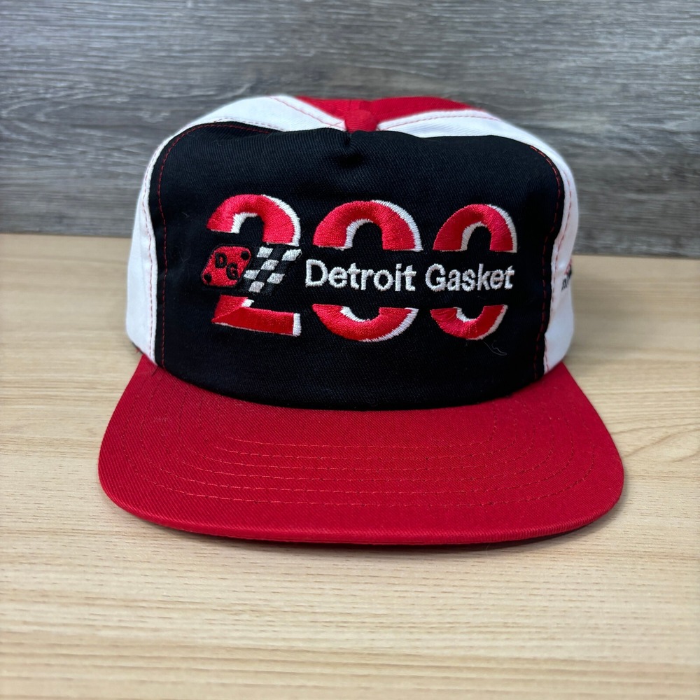 Vintage Detroit Gasket 200 Hat Cap Snapback Black Red Racing USA Made